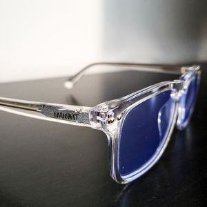 MVMT Reveler Slim Eyescroll Blue Light Glasses, Clear